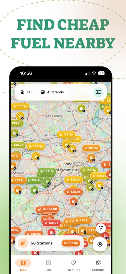 Benzio app — find cheap fuel nearby